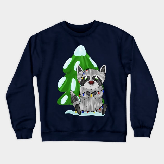 Funny Christmas raccoon Crewneck Sweatshirt by Antiope